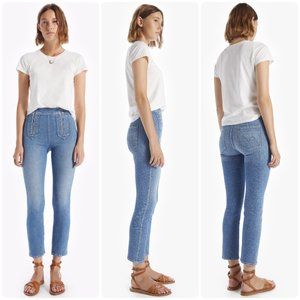 MOTHER Blue The Double Zip Dazzler Ankle